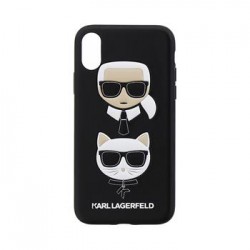 KLHCPXKICKC Karl Lagerfeld Karl and Choupette Hard Case Black pro iPhone X
