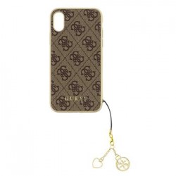 GUHCPXGF4GBR Guess Charms Hard Case 4G Brown pro iPhone X